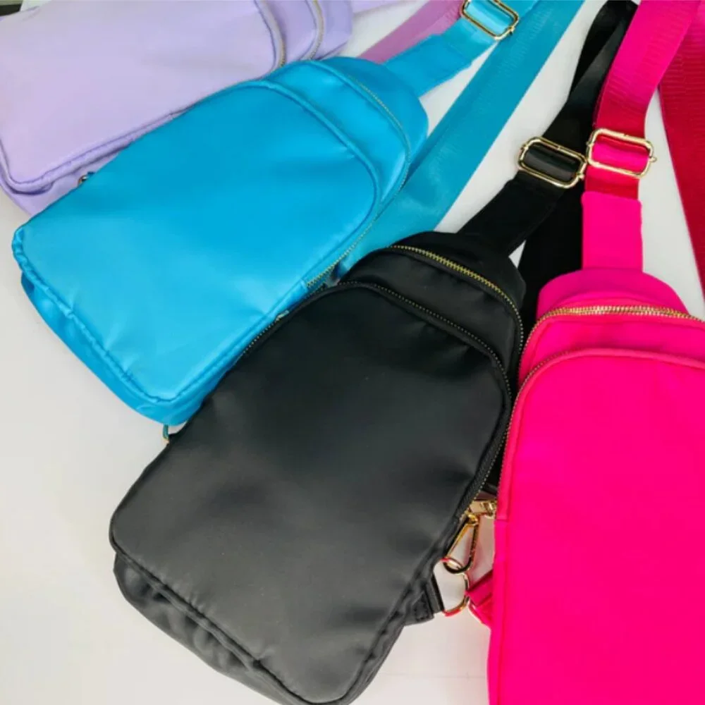 Pink Nylon Sling Backpack for Women | Stylish Crossbody Bag | New